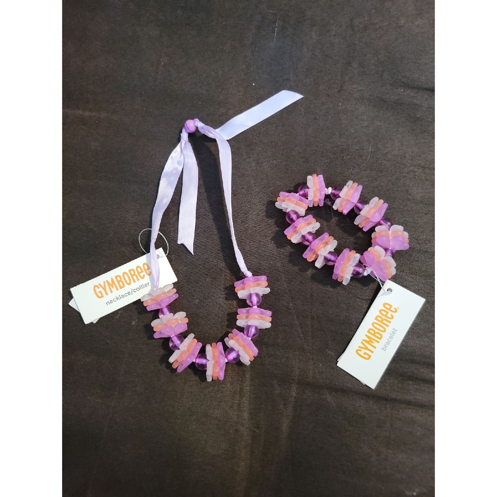 Gymboree cherry blossom jewelry necklace bracelet set nwt